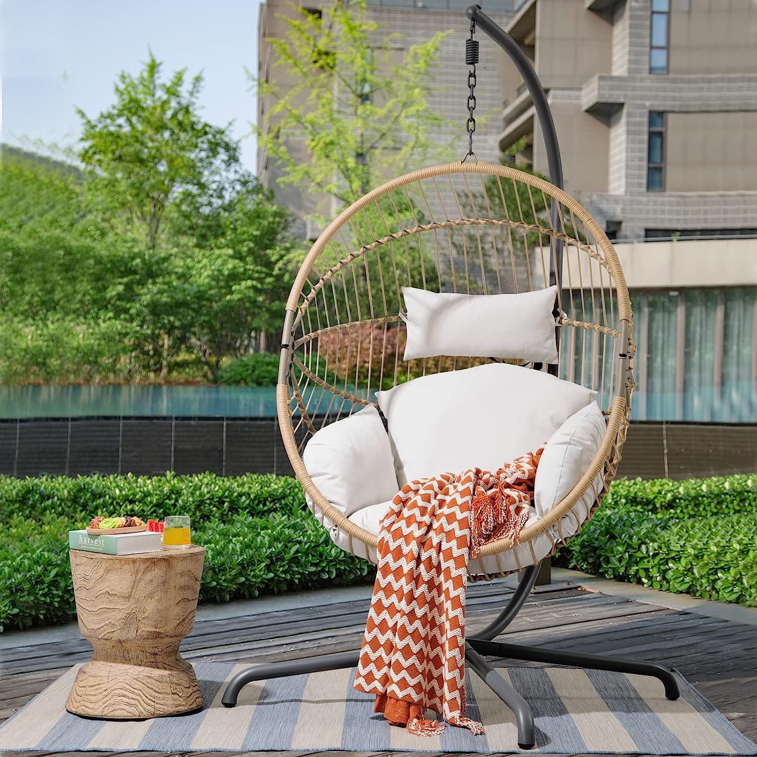 outdoor wicker egg chair