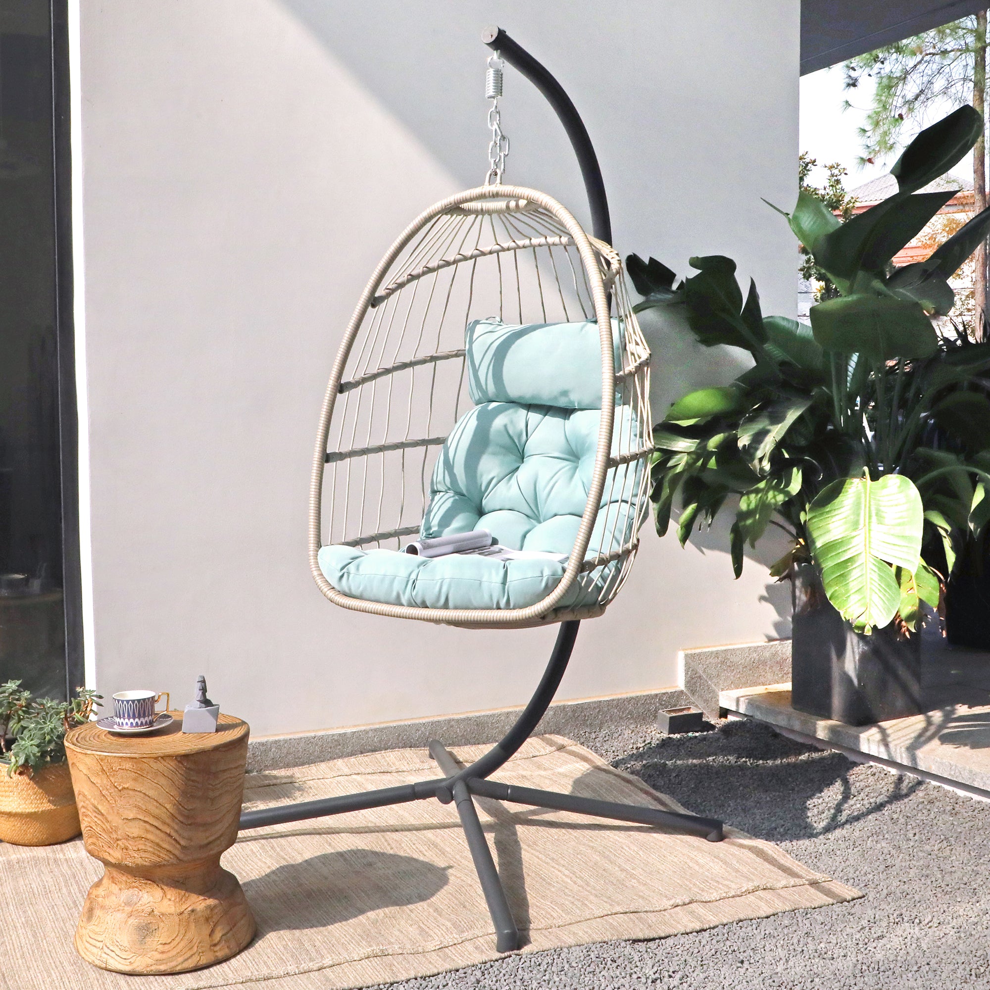 How to hang an egg chair sale