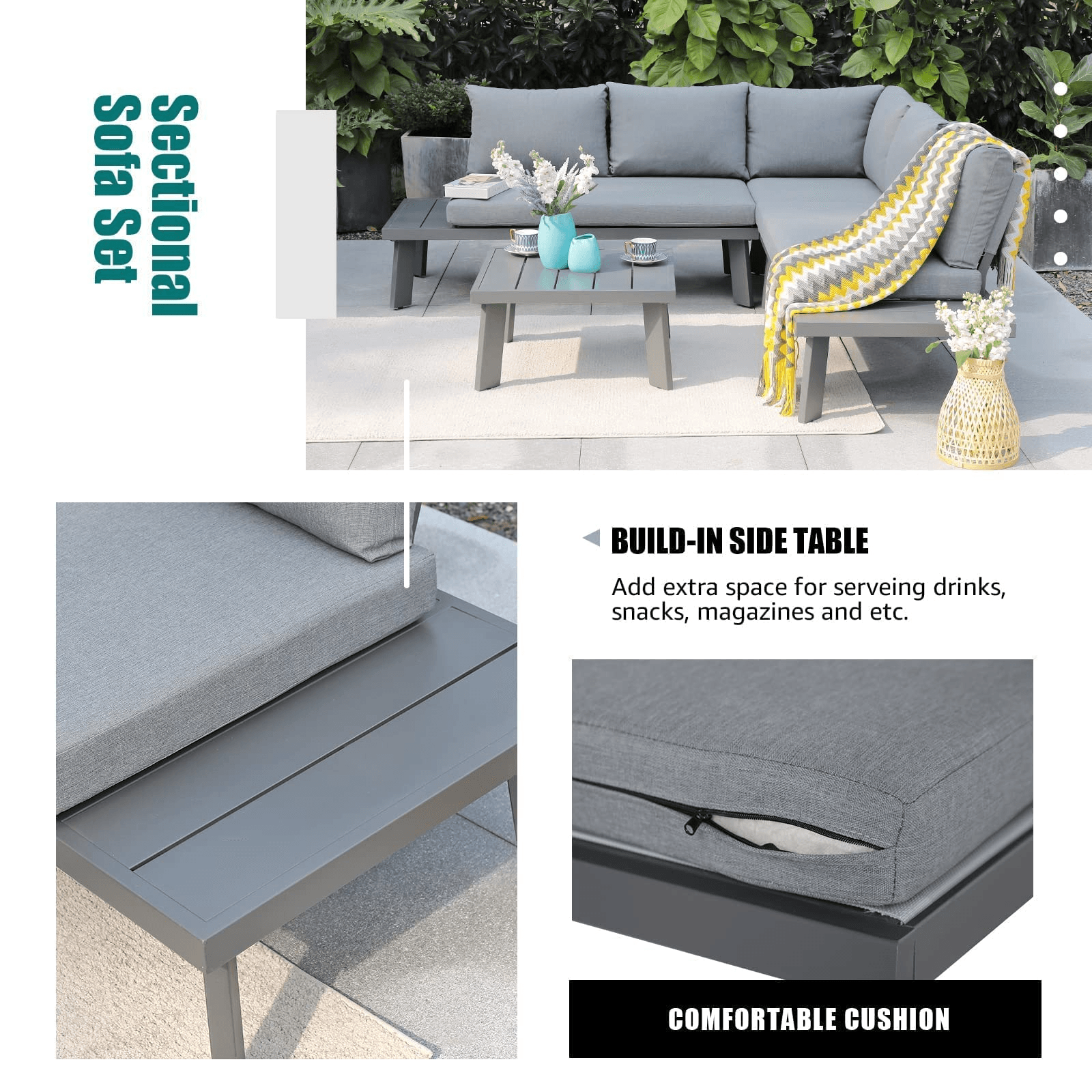 Aluminum best sale outdoor sectional