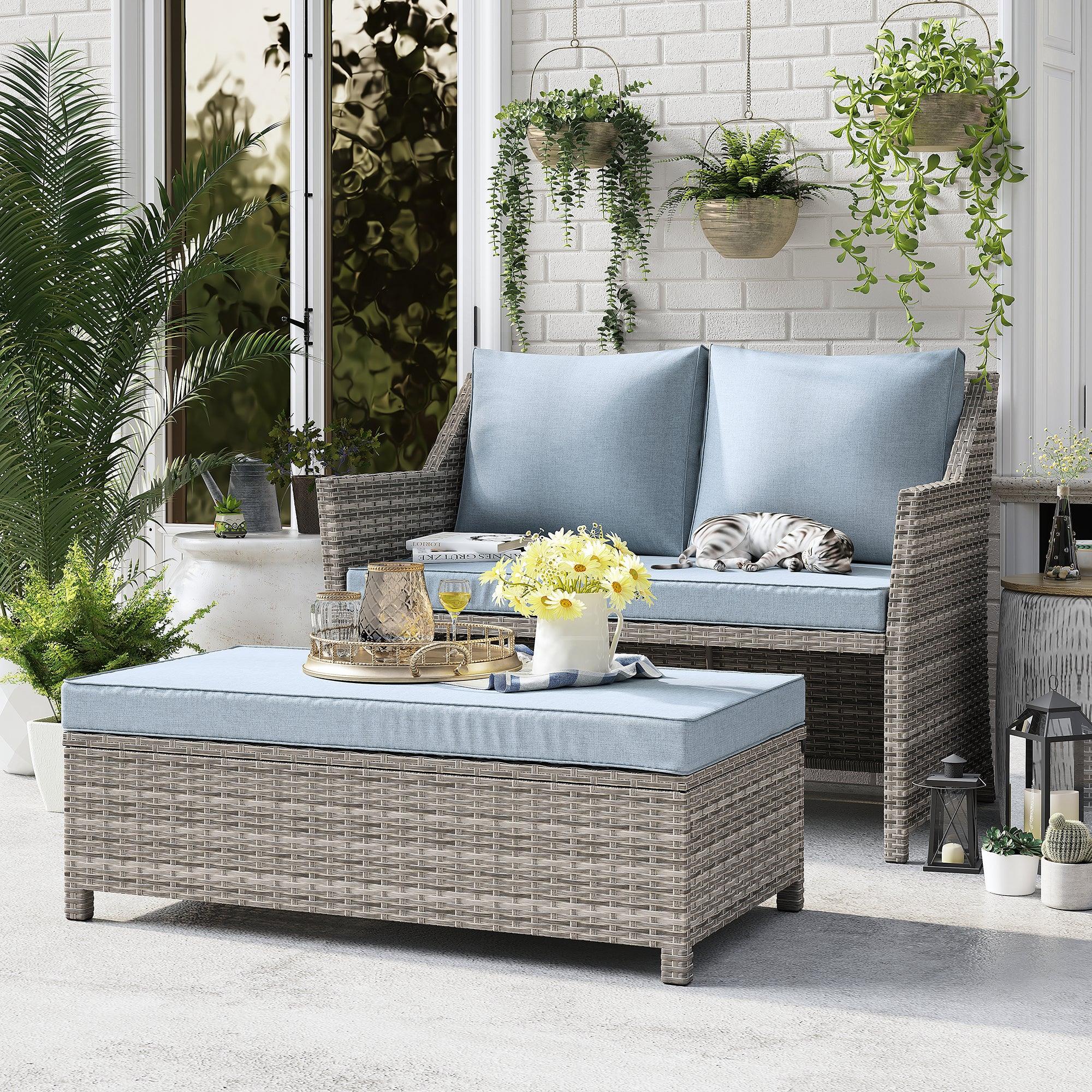 Outdoor wicker store loveseat sale