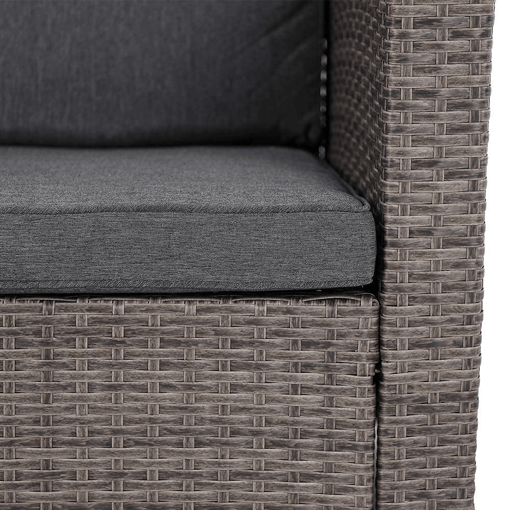 4pcs Wicker Outdoor Patio Furniture Set Small Sectional Conversation Set | Orange-Casual