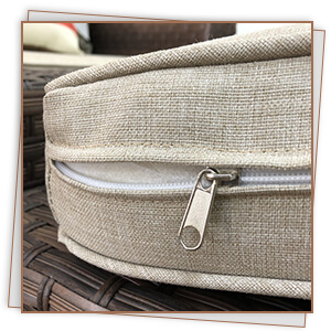 light brown curved sofa zipper