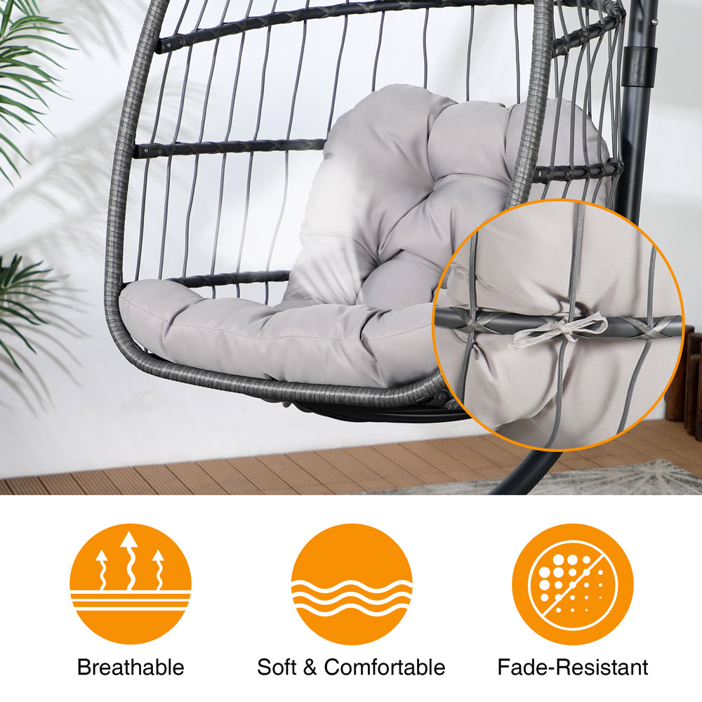 Hanging Basket Chair Cushions, Large Seat Cushion Waterproof Hanging Egg  Hammock Swing Chair Pads Soft Chair Back Solid Color (Color : Orange, Size  