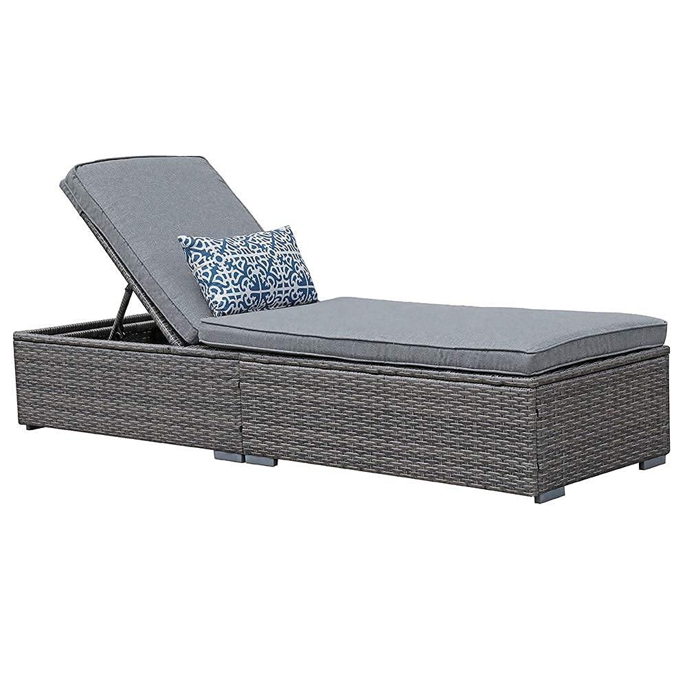 Arcadia Chaise Lounge with Grey Cushion - OrangeCasual