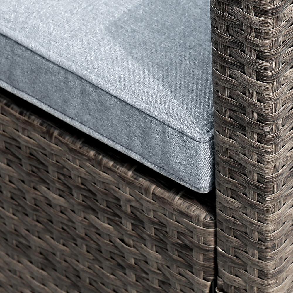 7pcs Outdoor Dining Set Wicker Patio Sectinal Set with Dining Table | Orange-Casual