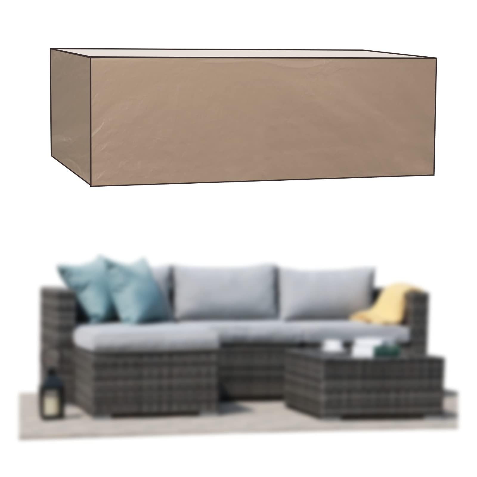 Outdoor Patio Polyester Sofa Cover, 89" L x 65" W x 24" H, Neutral Beige | Orange-Casual