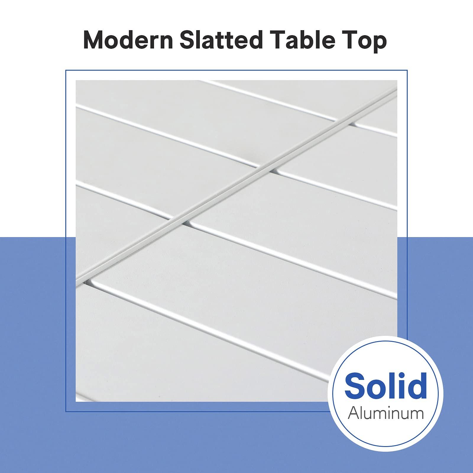  Patio Extendable Dining Table for 4-6 Person Aluminum Adjustable Rectangle Table | Orange-Casual