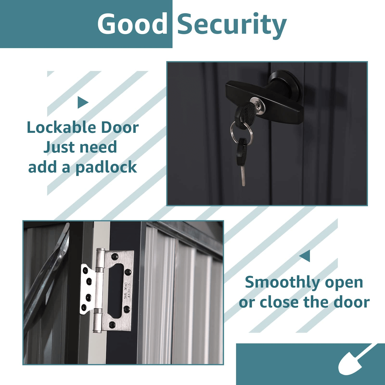 Metal Outdoor Storage Shed Heavy Duty Steel Garden Tool Shed, Black 