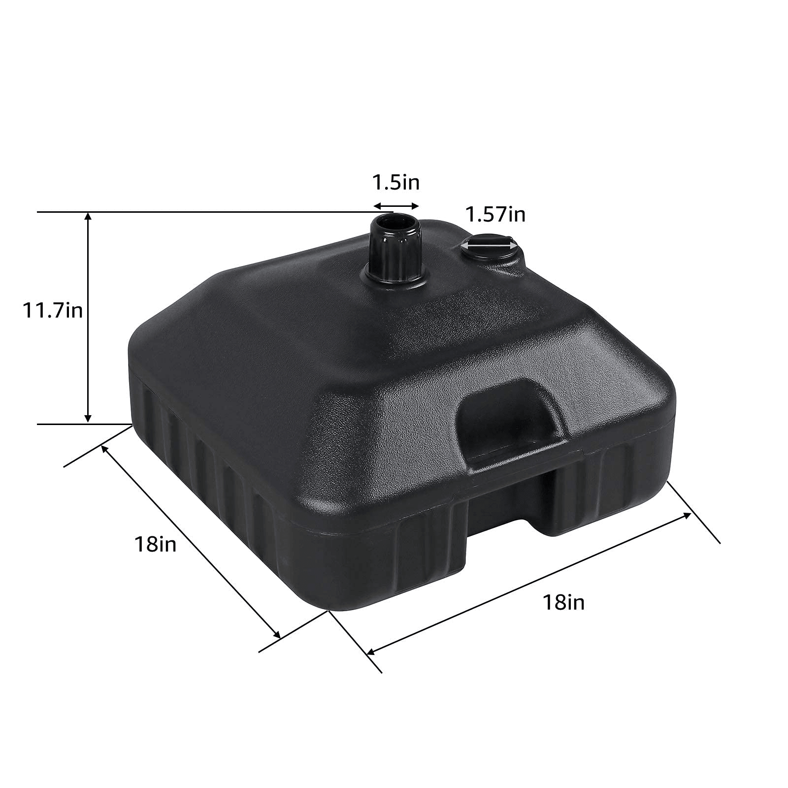 Patio Square Umbrella Base Outdoor Resin Market Umbrella Stand Weight, Water or Sand Self-Filled Black | Orange-Casual