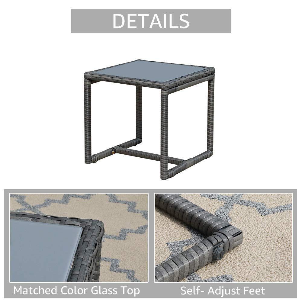 3pcs Patio Bistro Set Wicker Patio Conversation Set Outdoor Rattan Chair Set  | Orange-Casual