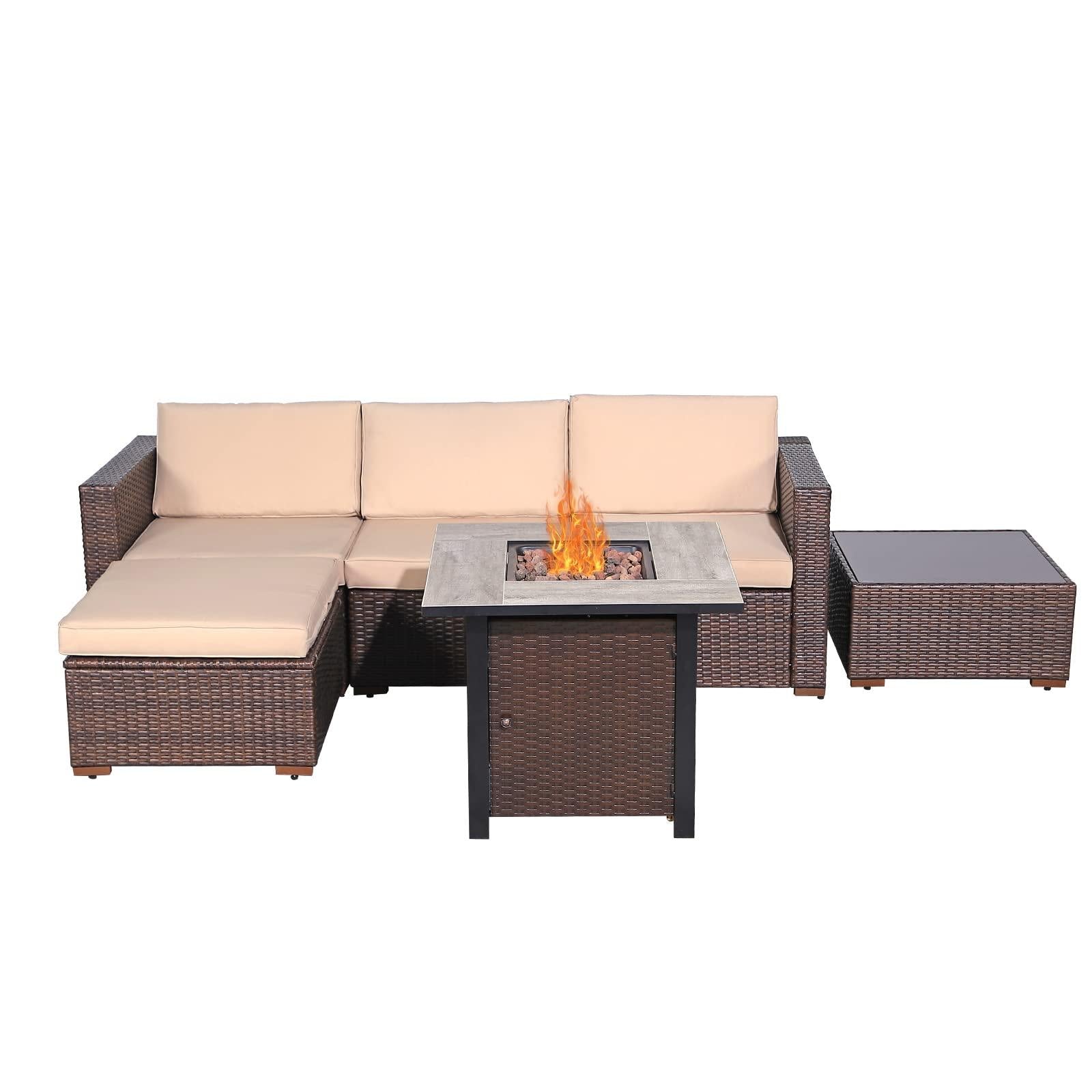 6-pc. Patio Furniture Set with Gas Fire Pit Table china