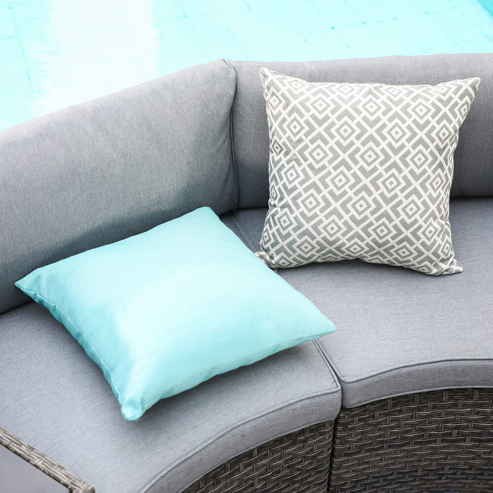 11pcs Outdoor Curved Sofas Wicker Half-Moon Sectional Set, 4 Colors | Orange-Casual