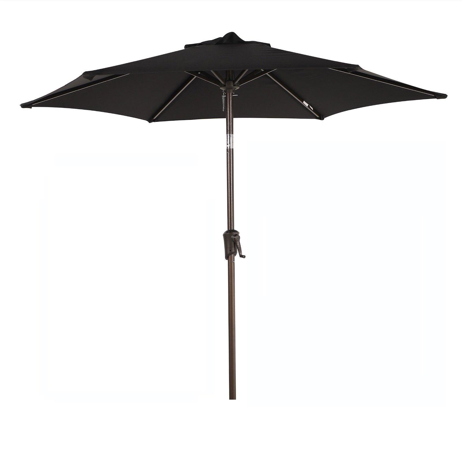 7.5' Patio Round Umbrella, Outdoor Polyester Table Market Umbrella, Black | Orange-Casual