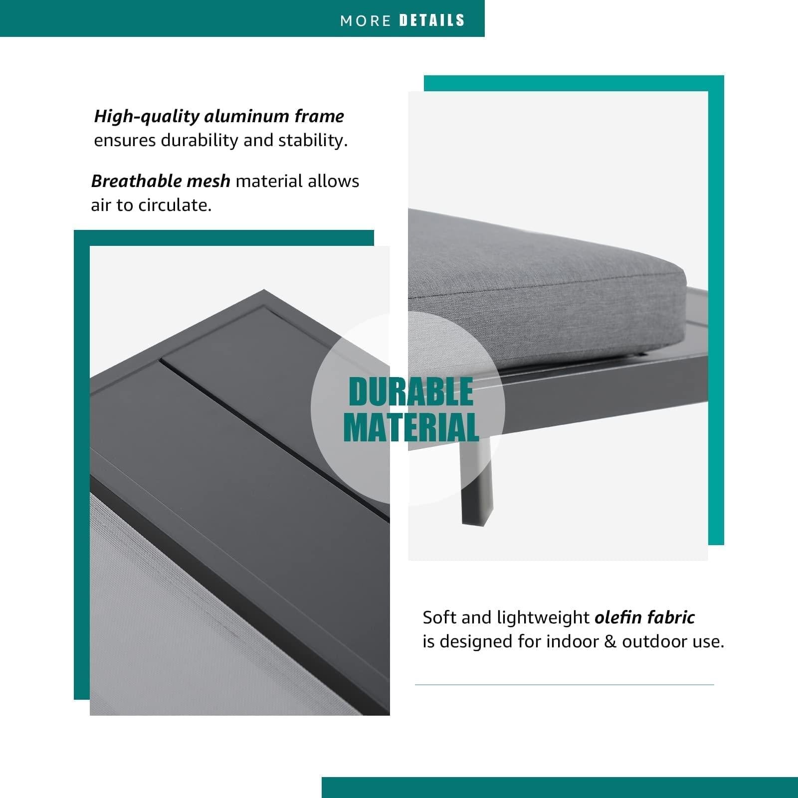 4pcs Aluminum Outdoor Sectional Sofa Set L-Shaped Patio Conversation Set | Orange-Casual