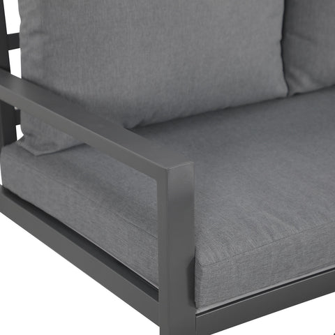 aluminum sofa set with grey cushion