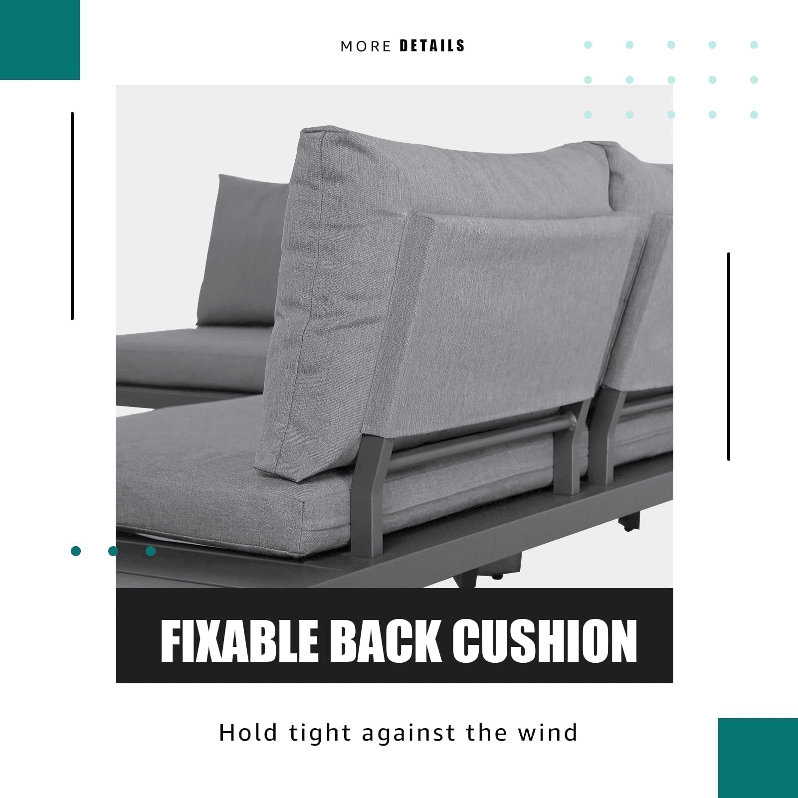 4pcs Aluminum Outdoor Sectional Sofa Set L-Shaped Patio Conversation Set | Orange-Casual