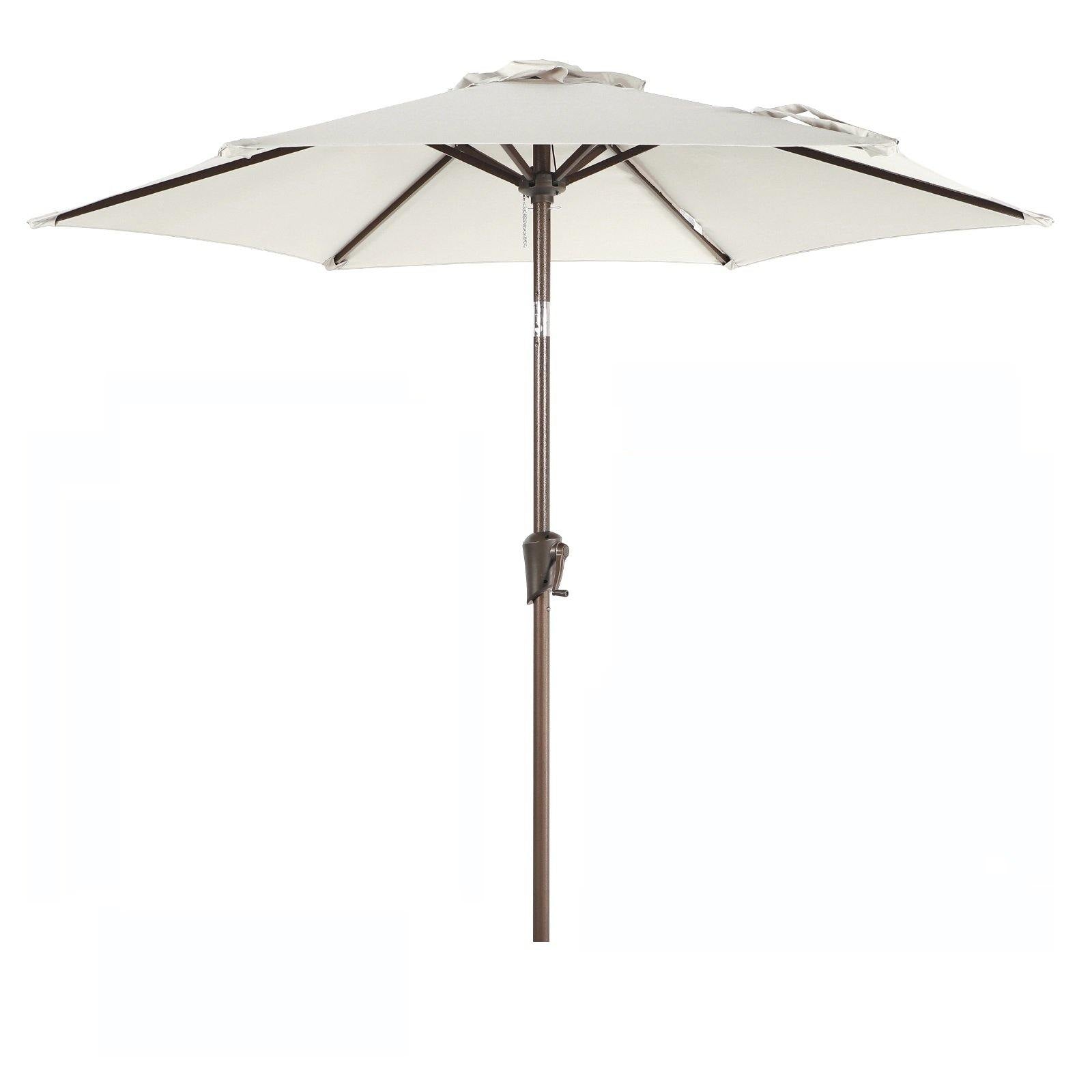 7.5' Patio Round Umbrella, Outdoor Polyester Table Market Umbrella, Cream White | Orange-Casual