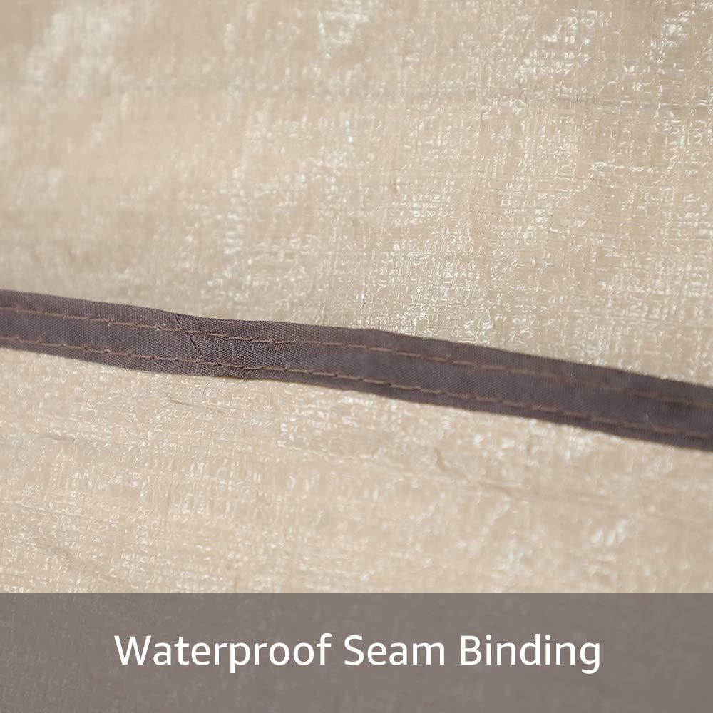 Outdoor Patio Polyester Sofa Cover, 89" L x 65" W x 24" H, Neutral Beige | Orange-Casual