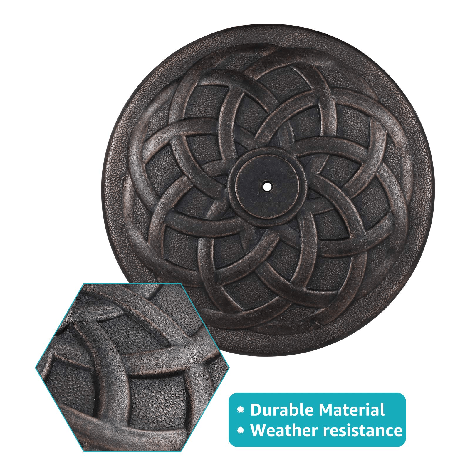 Patio Umbrella Base, Heavy Duty Round Outdoor Market Umbrella Stand Weight, Bronze | Orange-Casual