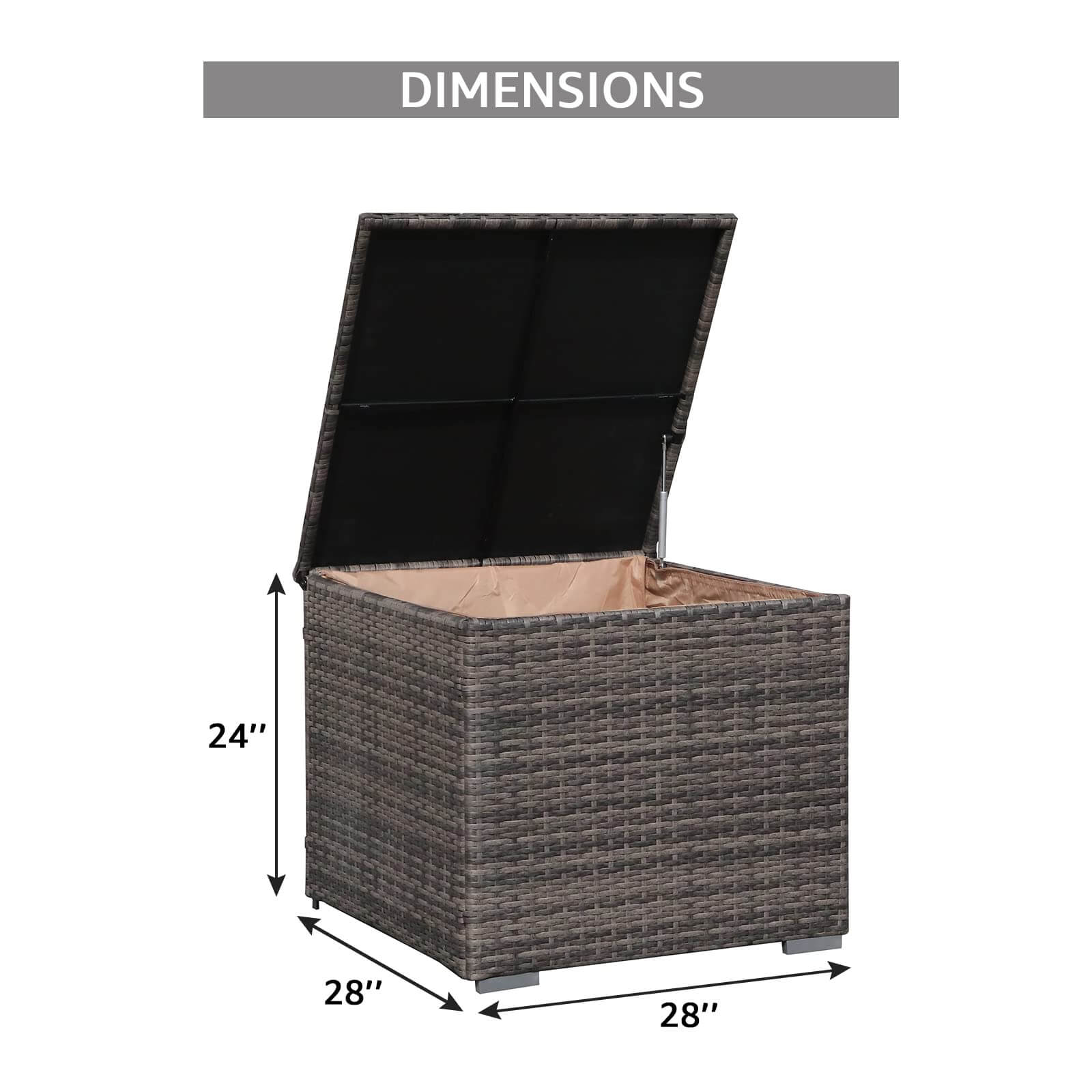 88 Gallon Outdoor Storage Box, Waterproof Deck Box for Patio Furniture, 3 colors