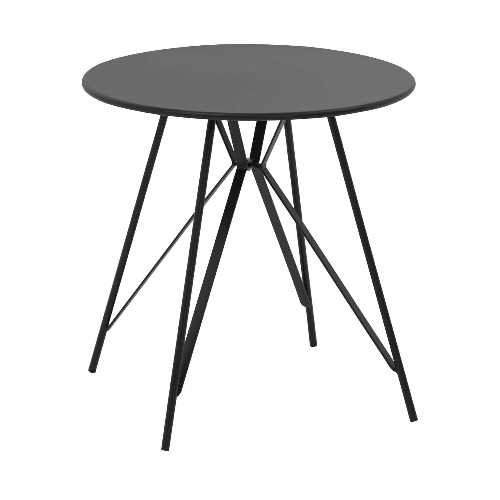  Outdoor Side Table, Patio Round Metal Coffee Snake End Table (Black)