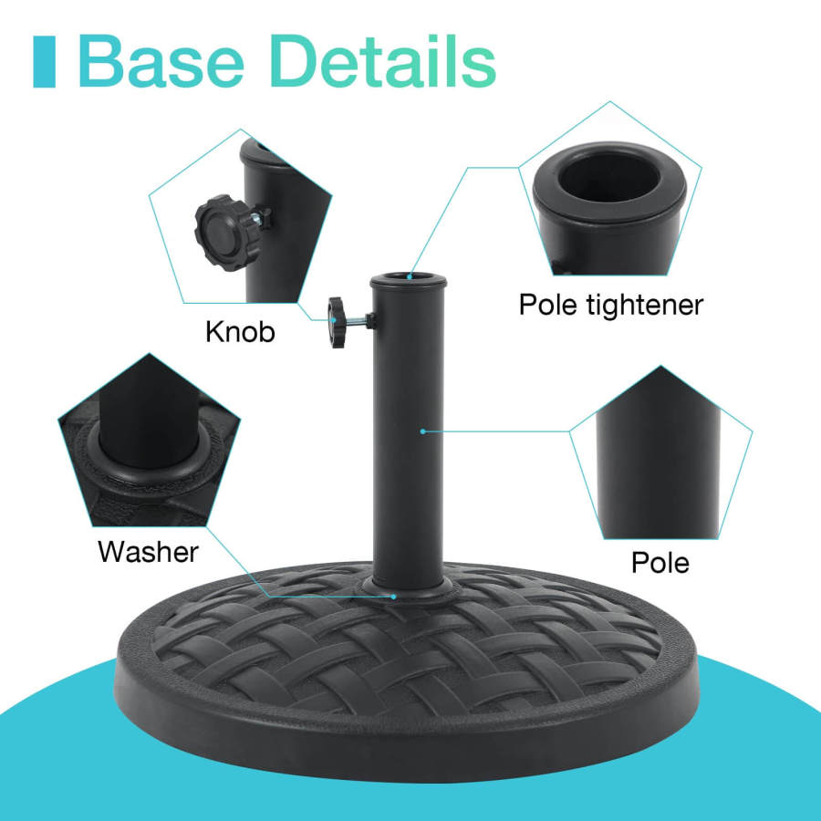31lb Patio Umbrella Base Heavy Duty Round Outdoor Market Umbrella Stand