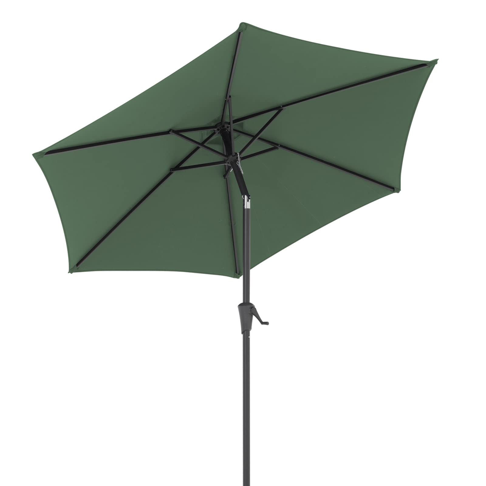 7.5' Round Patio Umbrella, Outdoor Polyester Table Market Umbrella, Dark Green