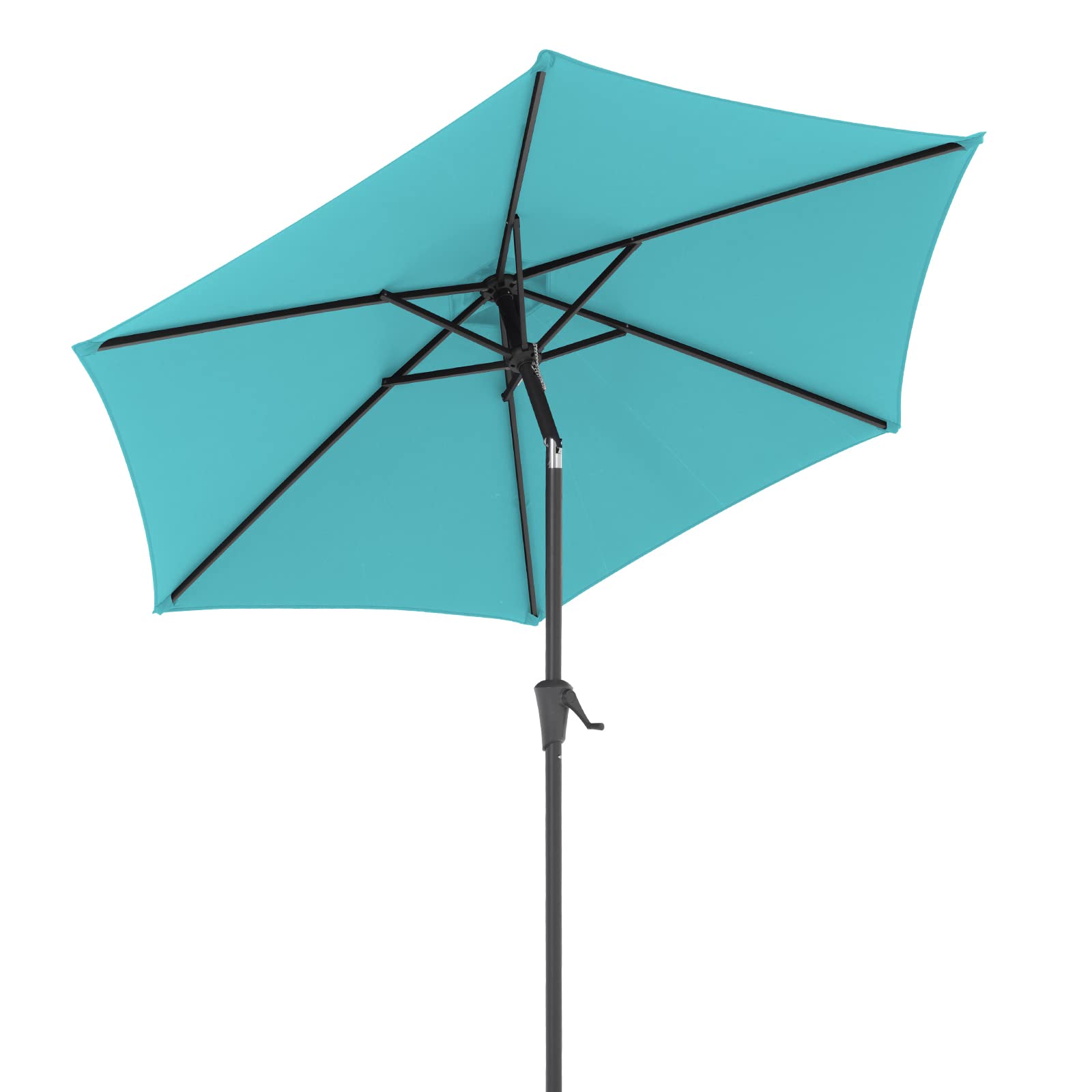 7.5 ft Patio Umbrella Outdoor Table Market Umbrella with Push Button Tilt and Crank, 6 Ribs, 8 colors