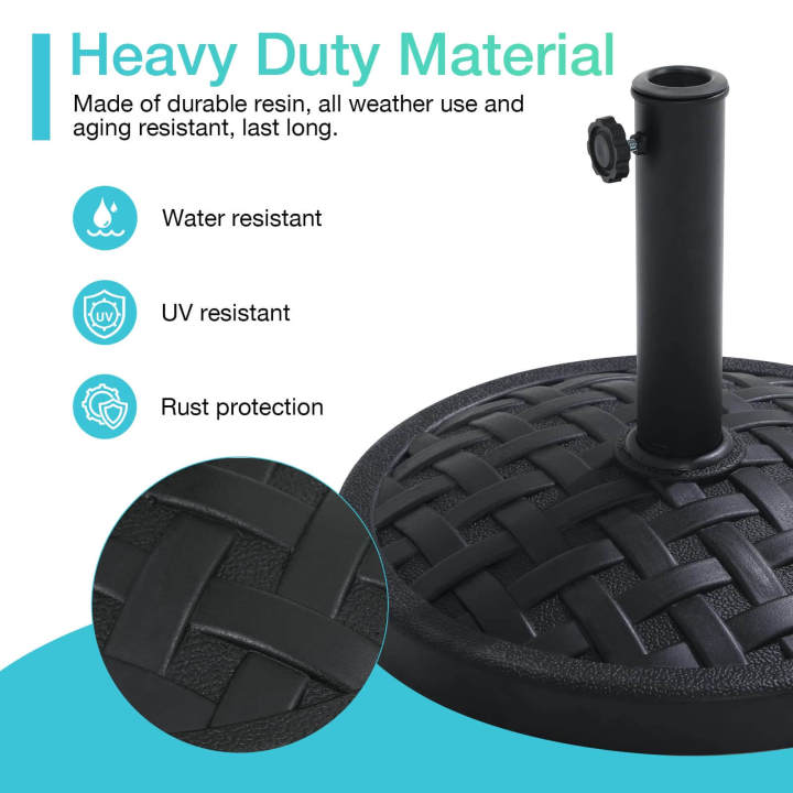 31lb Patio Umbrella Base Heavy Duty Round Outdoor Market Umbrella Stand