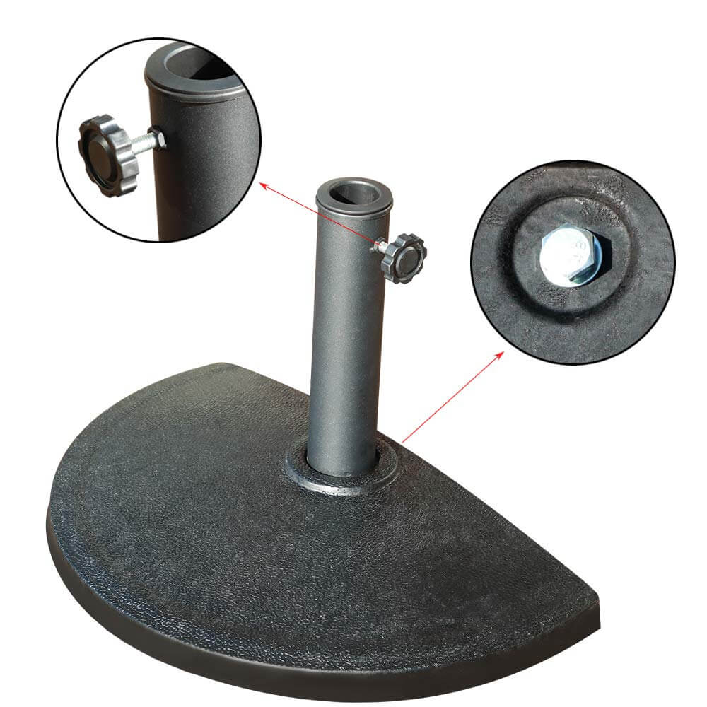 20lb Half Round HeavyDuty Patio Umbrella Base, Free Standing Stand