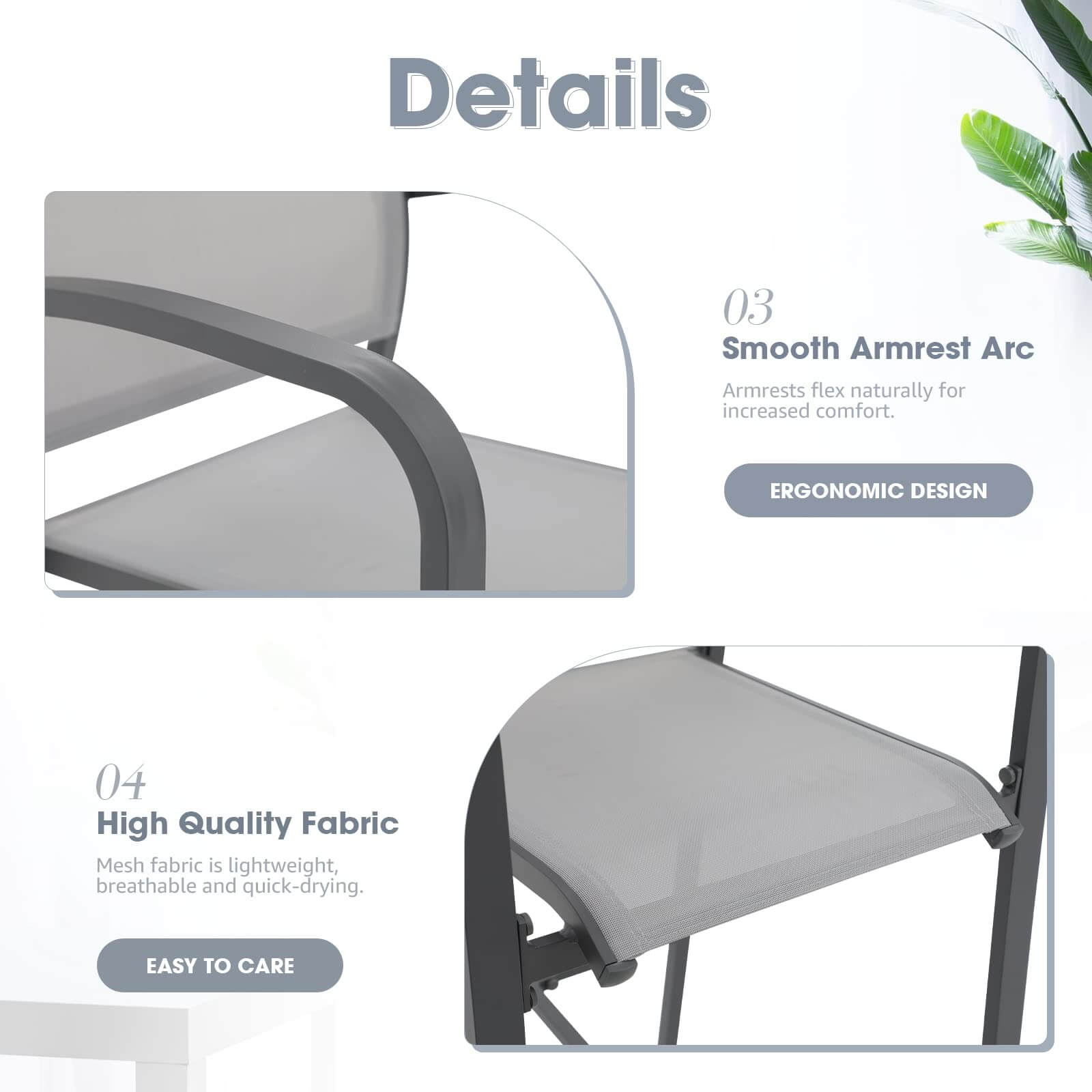 5-Piece Patio Bar Set, All-Weather Aluminum Textile Fabric Outdoor Dining Table and Chairs