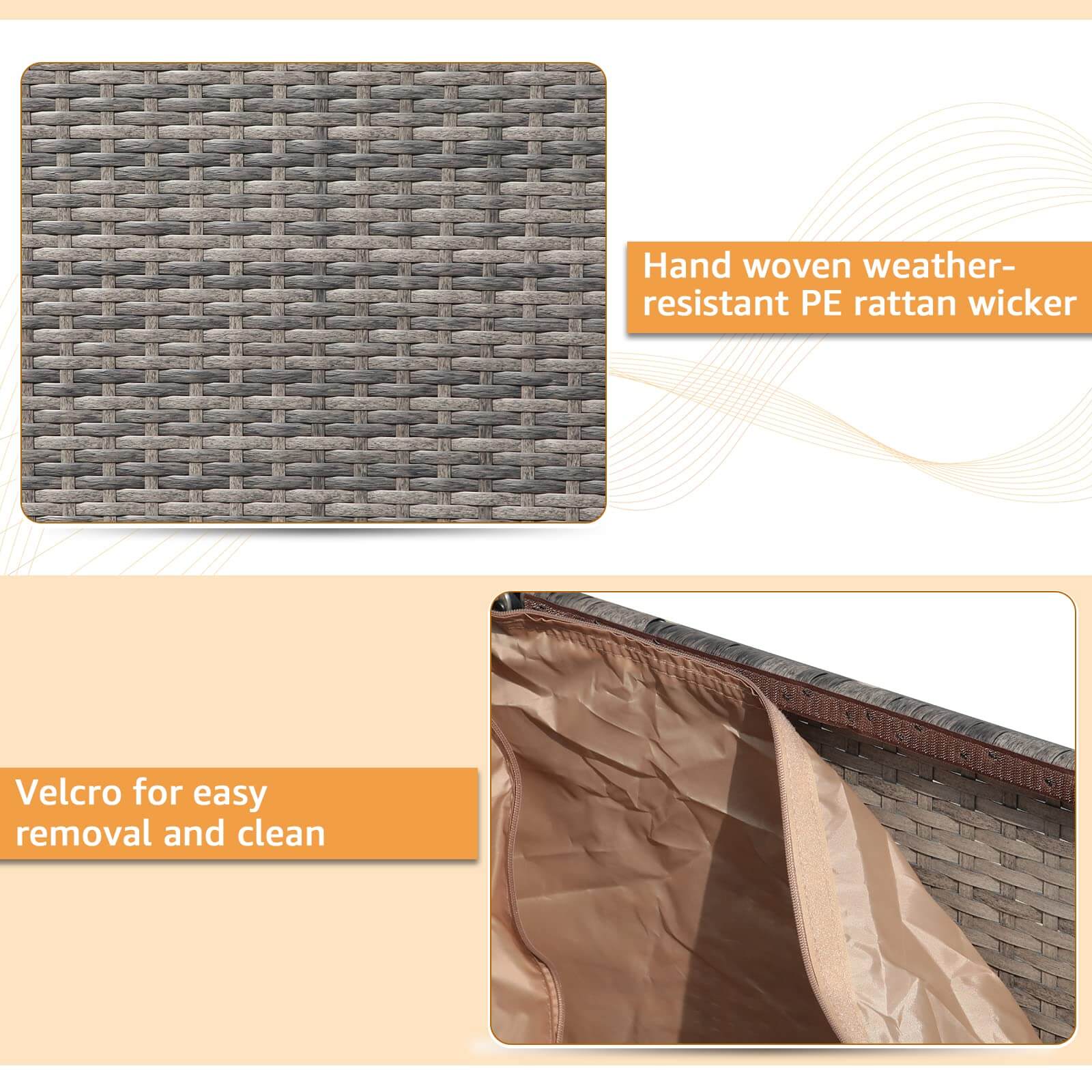 88 Gallon Outdoor Storage Box, Waterproof Deck Box for Patio Furniture, 3 colors