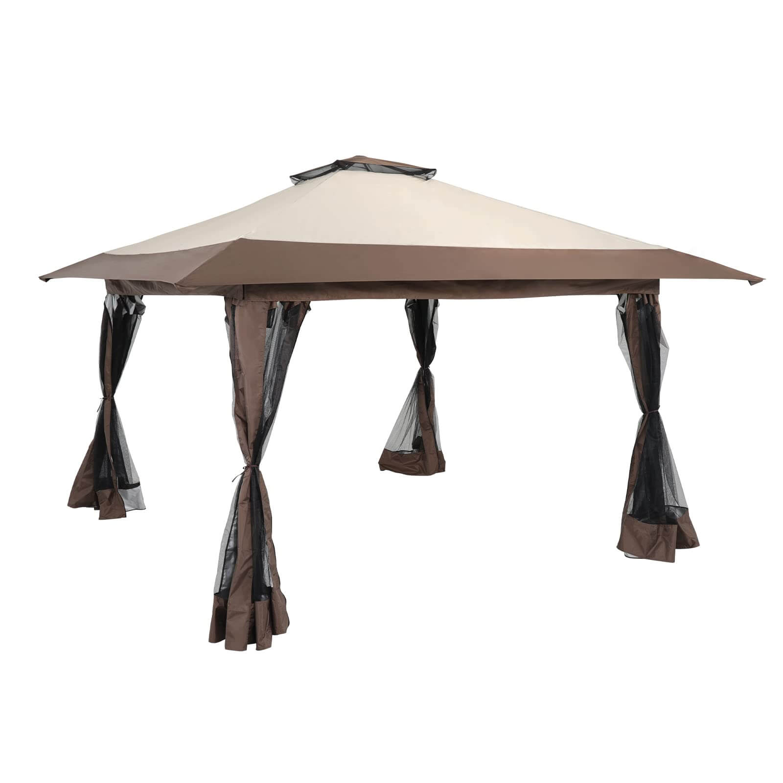 13’x13’ Pop Up Gazebo, Outdoor Canopy Tent Shade with Metal Frame Mosquito Netting