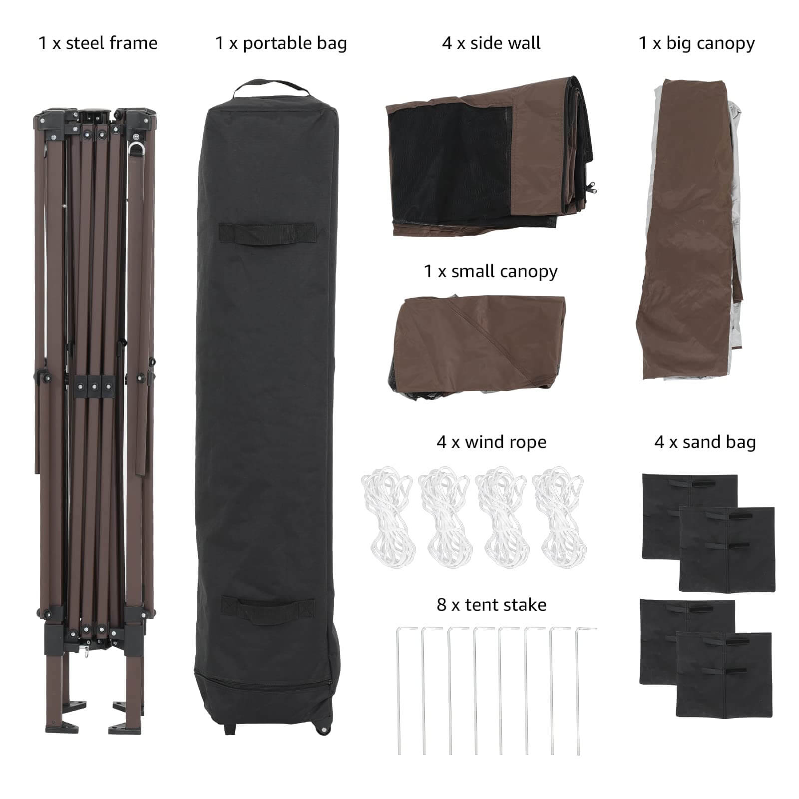 13’x13’ Pop Up Gazebo, Outdoor Canopy Tent Shade with Metal Frame Mosquito Netting