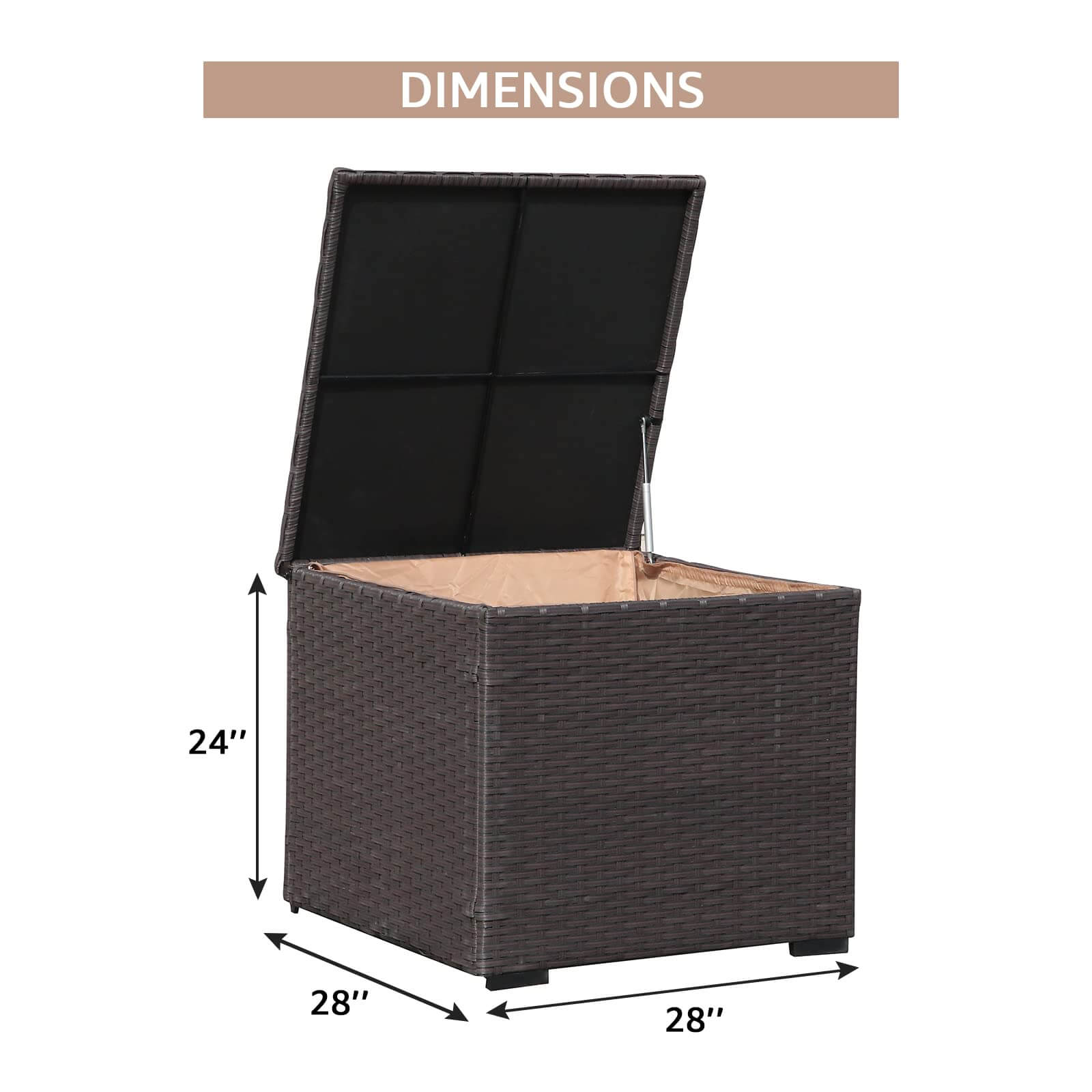 88 Gallon Outdoor Storage Box, Waterproof Deck Box for Patio Furniture, 3 colors