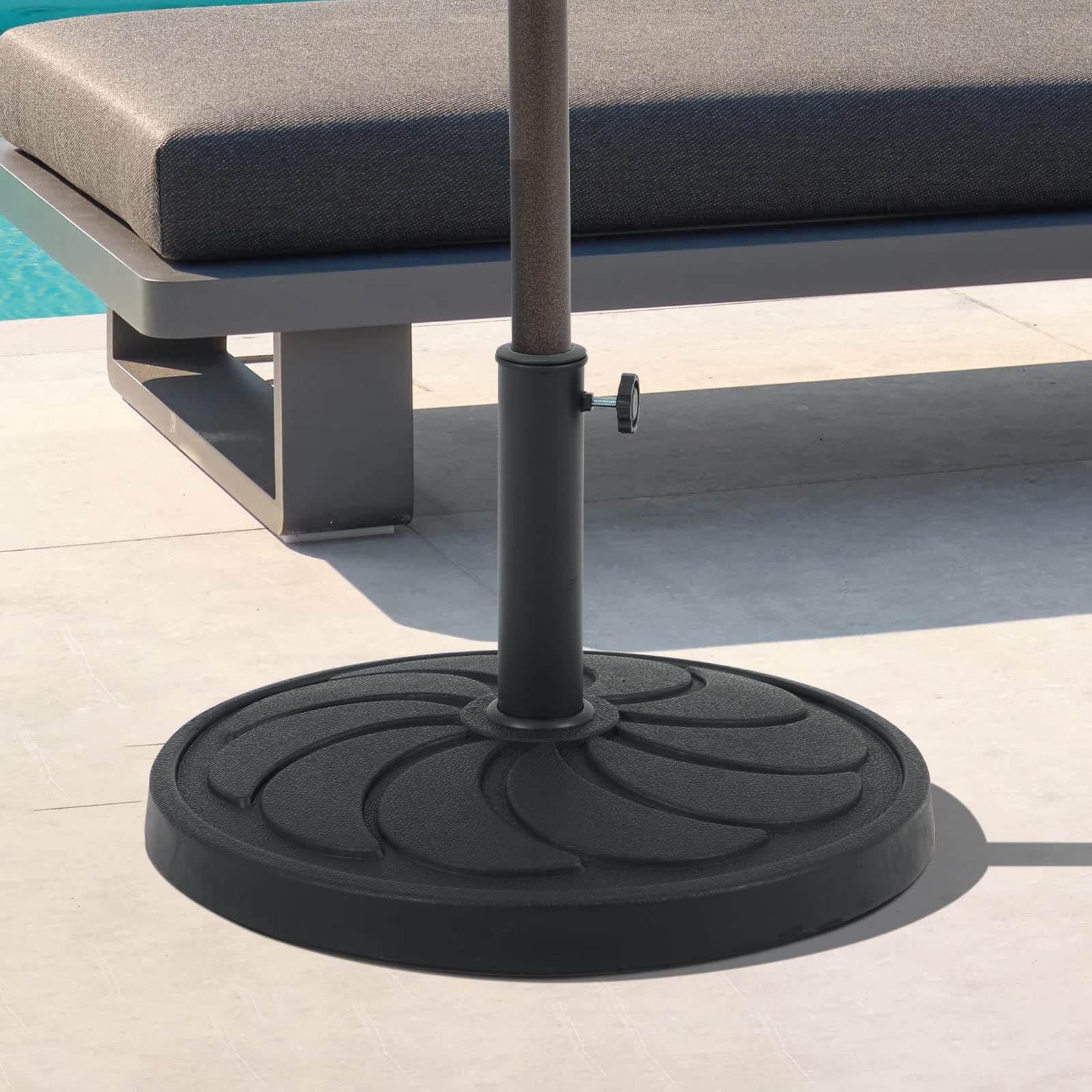 Patio Umbrella Base, 40lbs Outdoor Heavy Duty Resin Umbrella Stand, Black