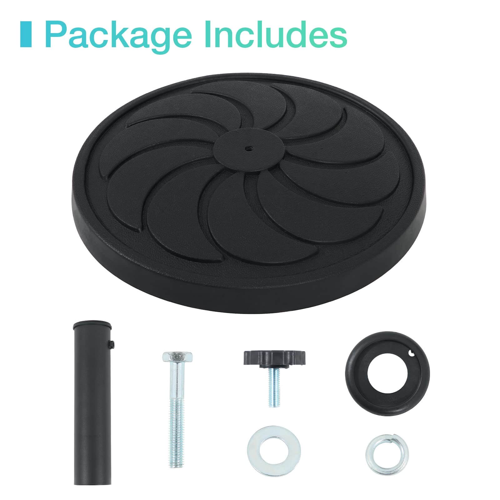 Patio Umbrella Base, 40lbs Outdoor Heavy Duty Resin Umbrella Stand, Black