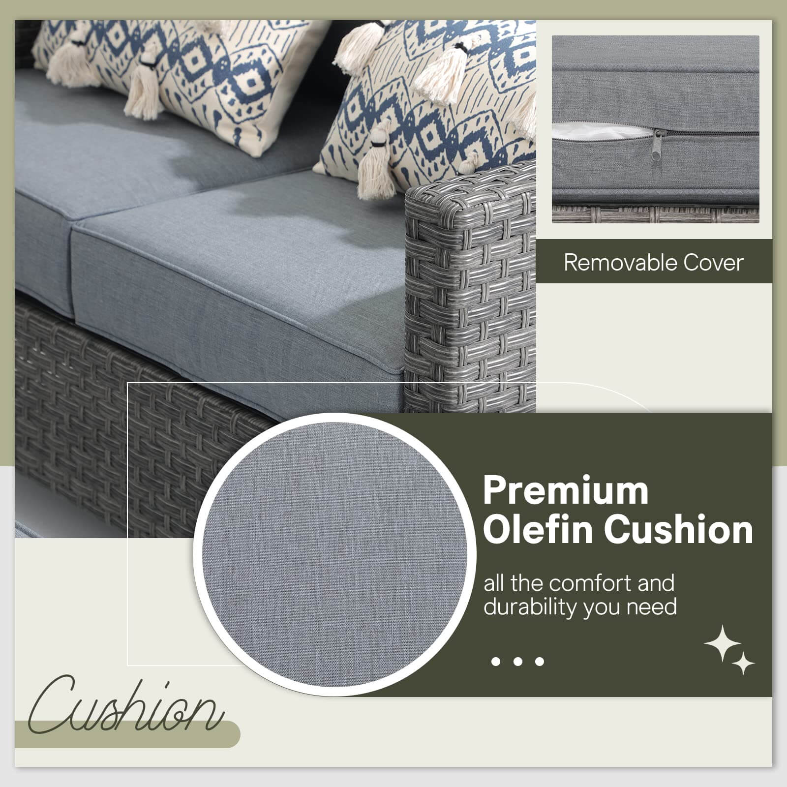 Outdoor Patio Furniture Set Wicker Conversation Set with Lift Coffee Table Sectional Dining Set