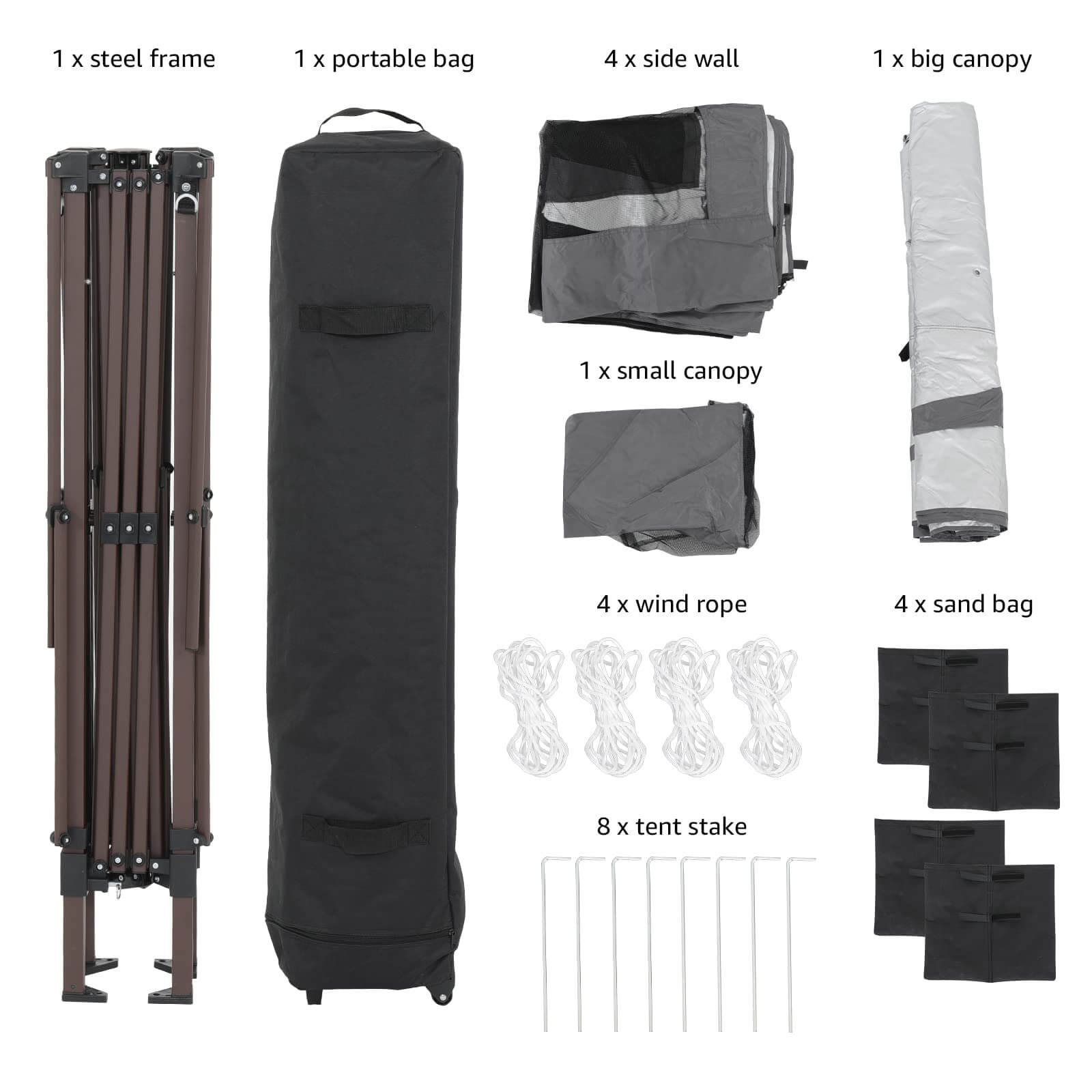 13’x13’ Pop Up Gazebo, Outdoor Canopy Tent Shade with Metal Frame Mosquito Netting