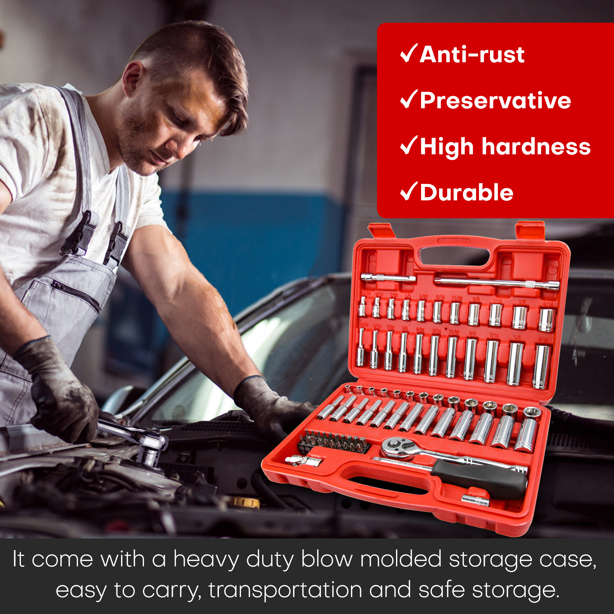 74 Pcs 1/4" Drive Socket Set