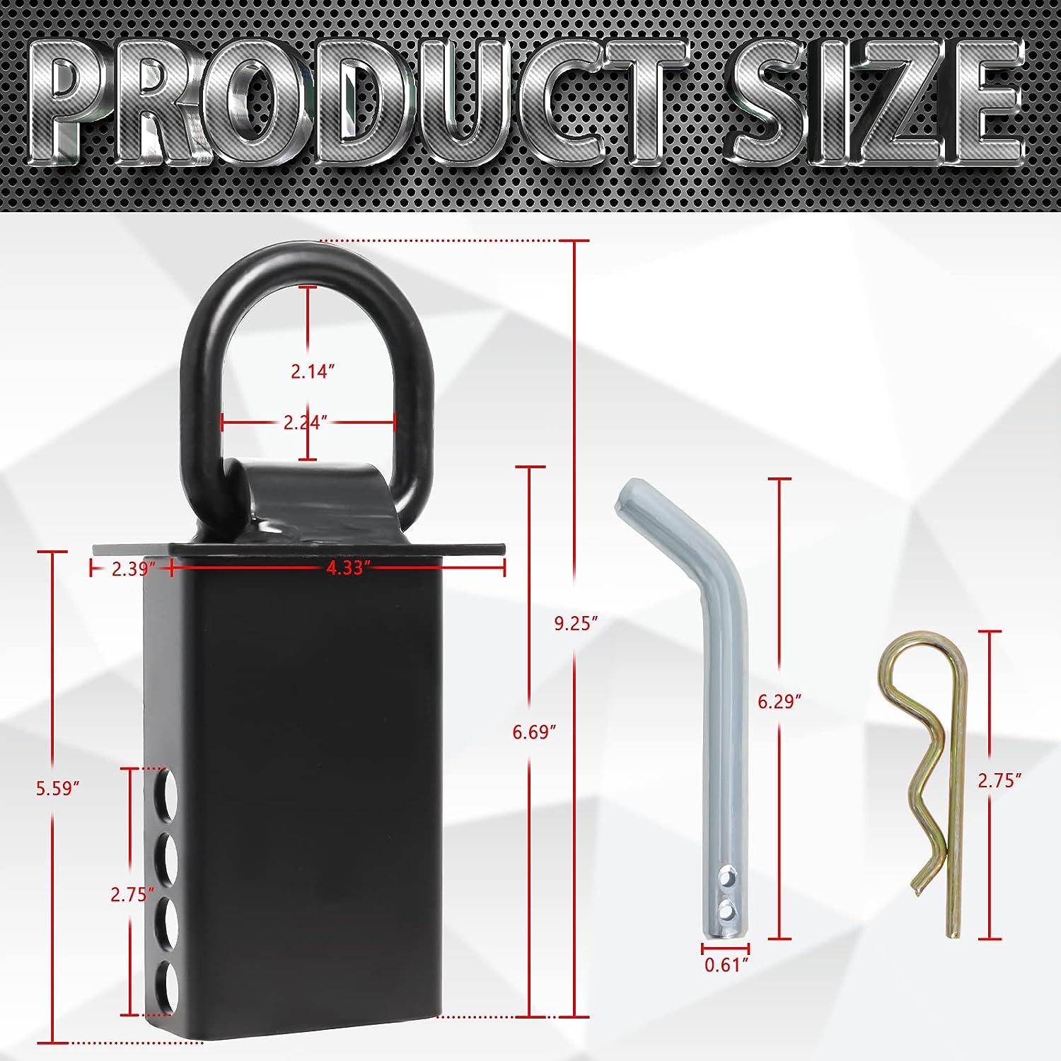 4Pcs Stake Pocket D Ring 1/2" Hitch Pin 18000lbs Heavy Duty Removable D Ring Stake Pocket Tie Down Fit for Flatbed Trucks and Utility Trailers(Load Limit 5,400 pounds) 