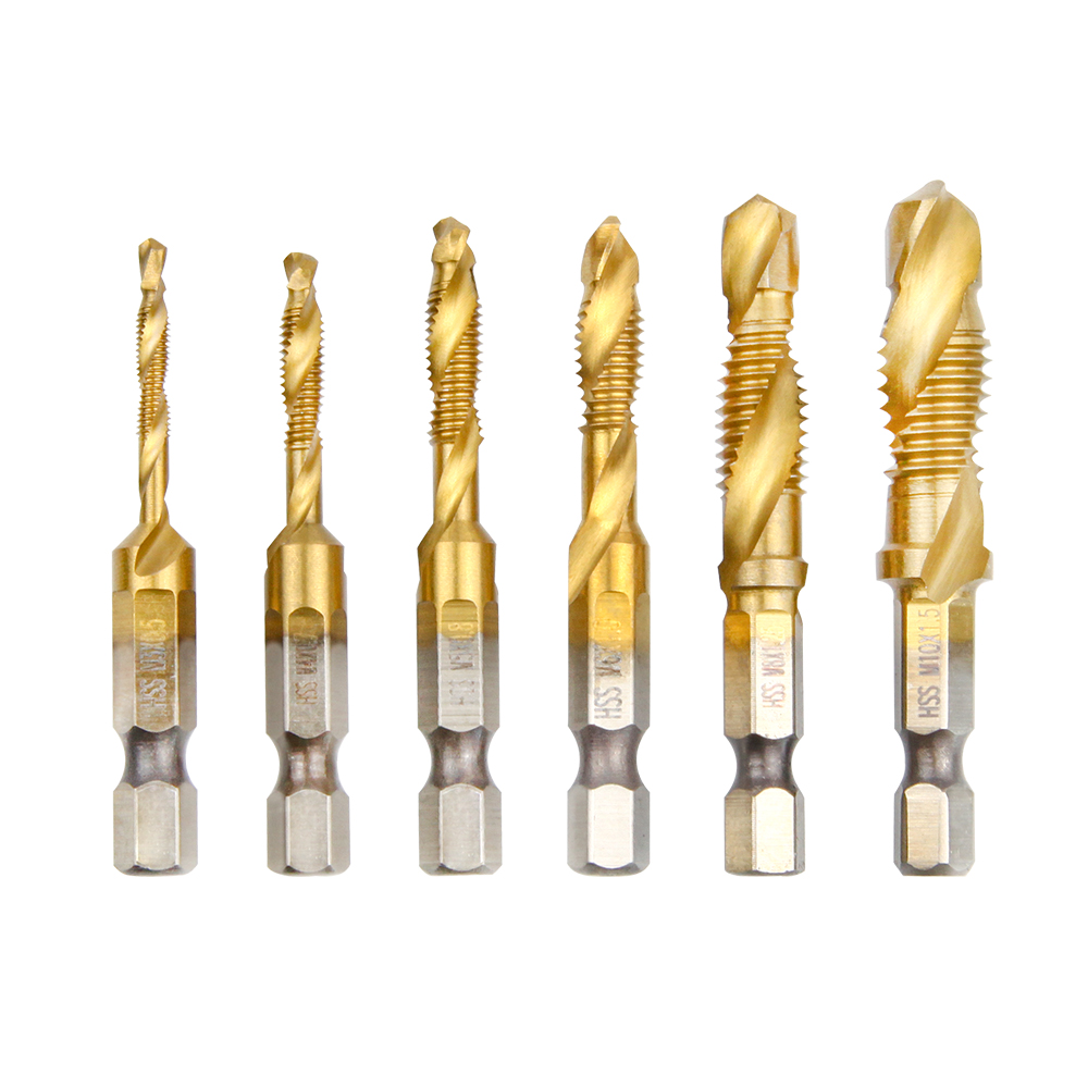 6 Pcs M3-M10 Tap Drill Bit Set