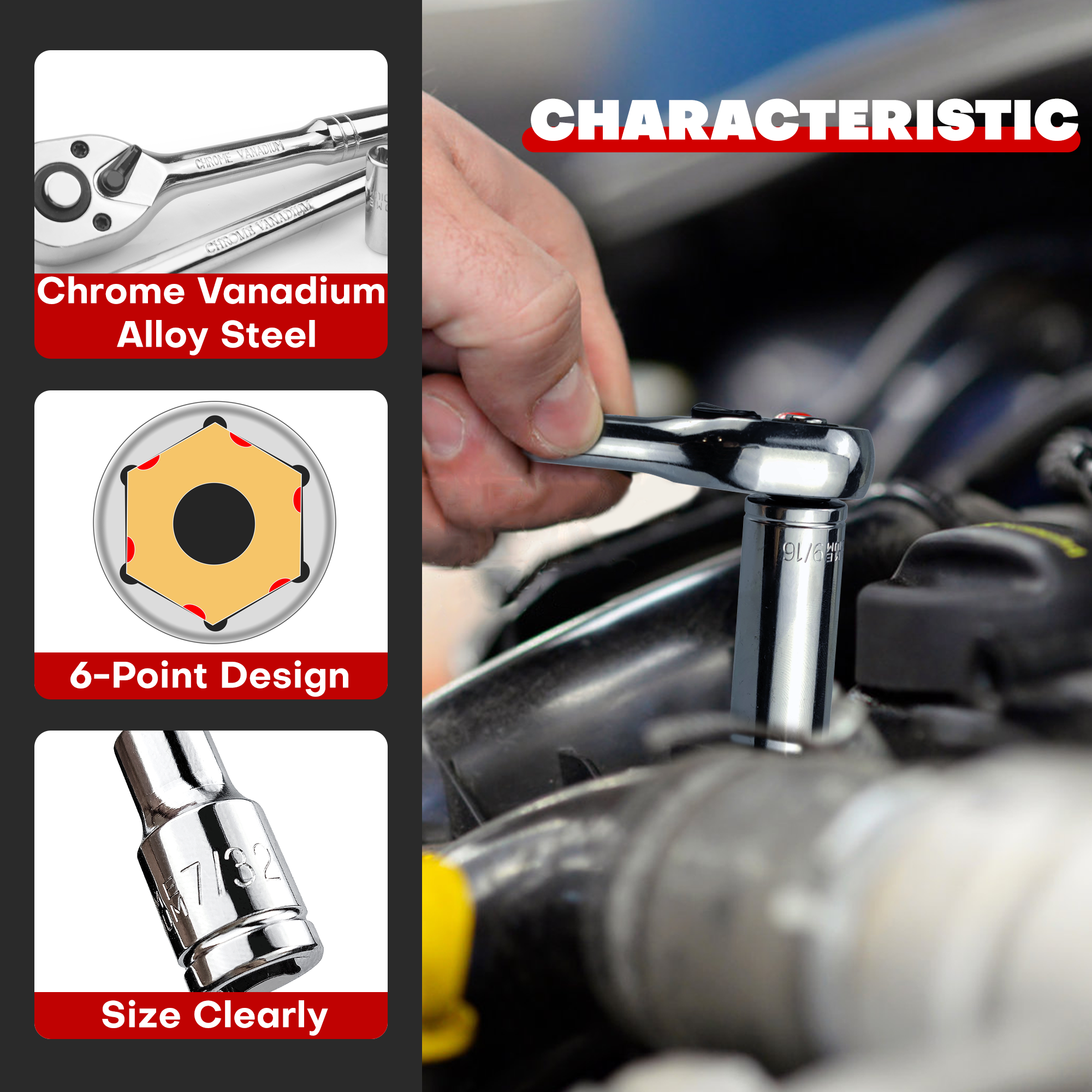 74 Pcs 1/4" Drive Socket Set