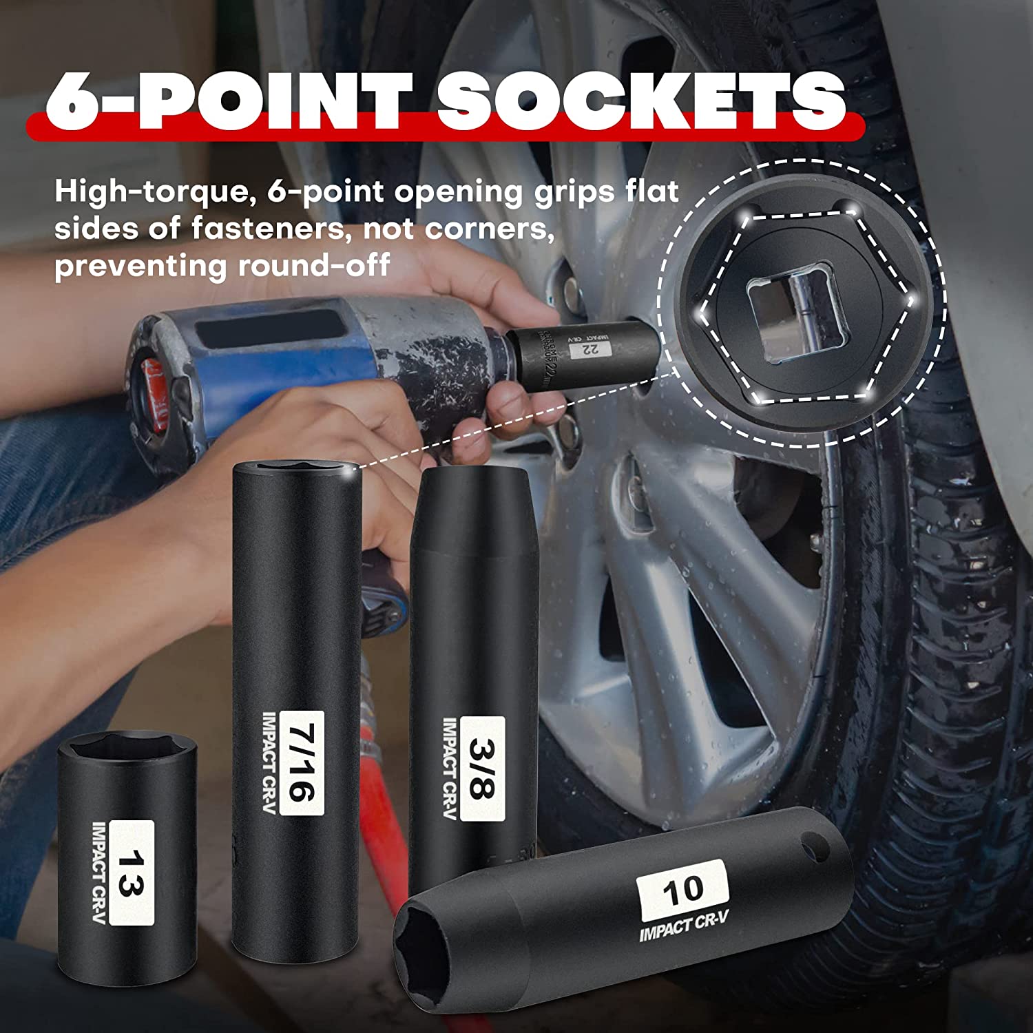 48 Pcs 3/8” Impact Socket Set