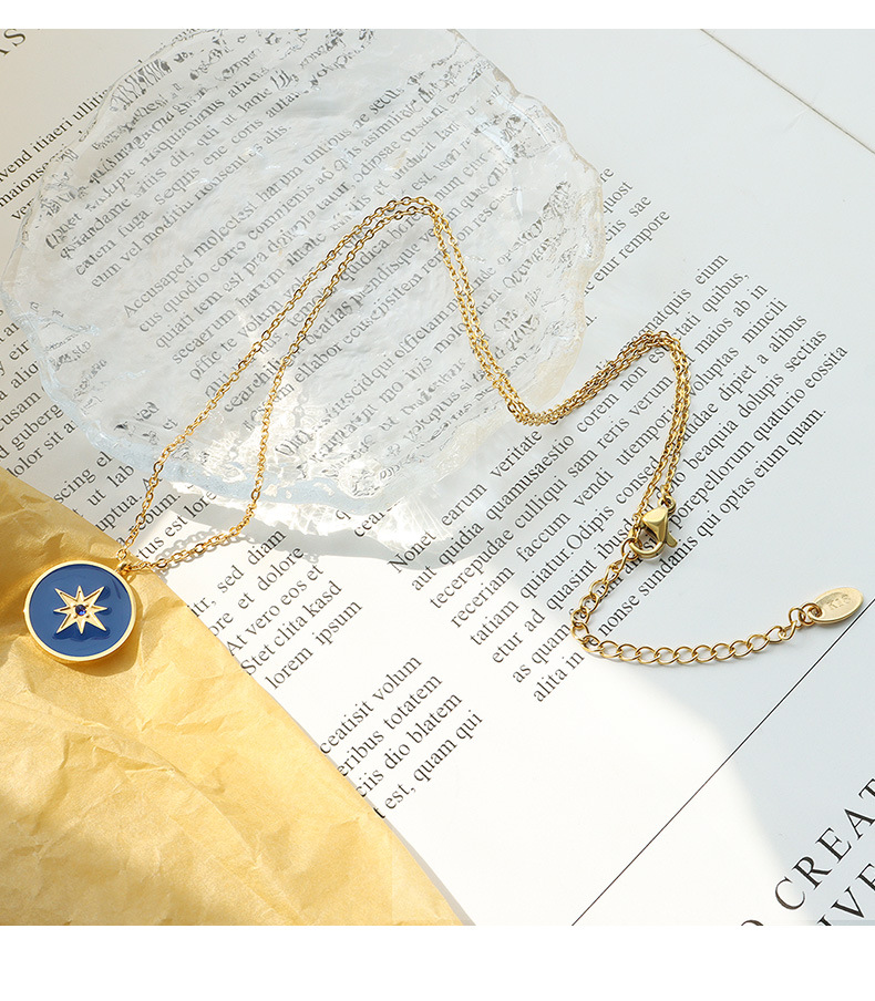 Blue Star With Blue Diamond Pendant Necklace