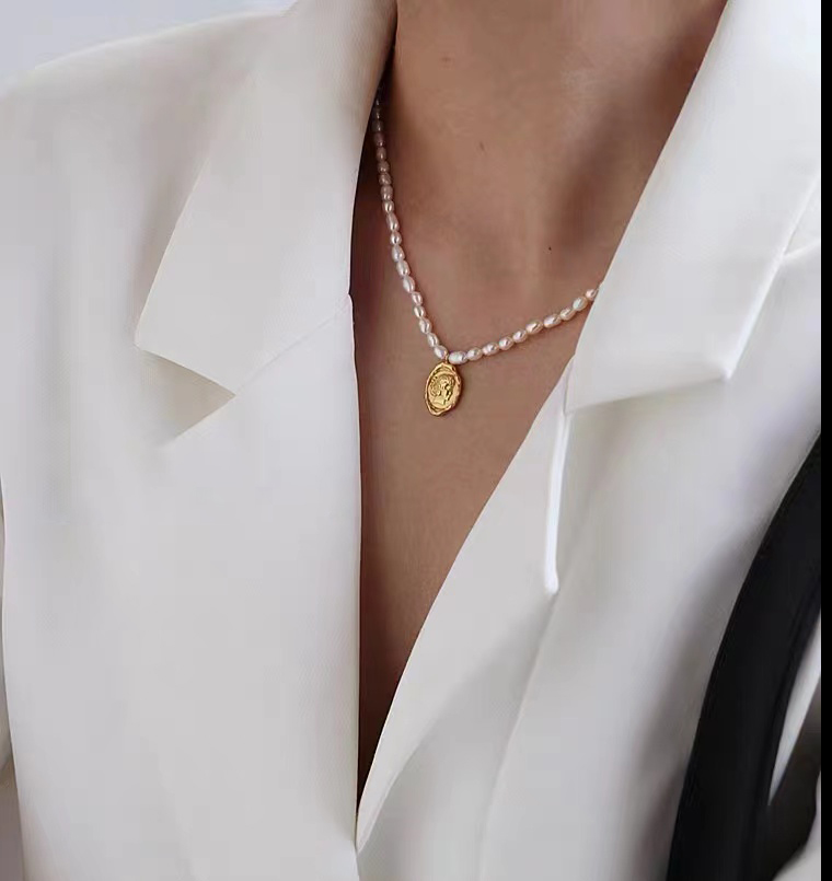 All Fresh Water Pearls Vintage Style Pendant Necklace