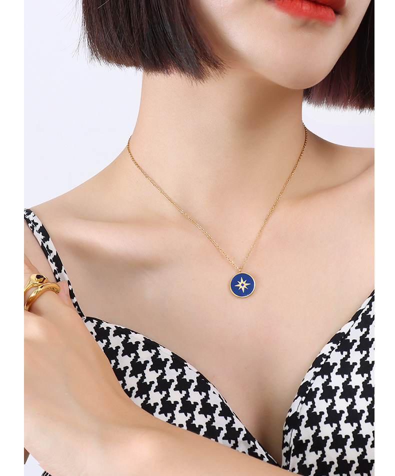 Blue Star With Blue Diamond Pendant Necklace