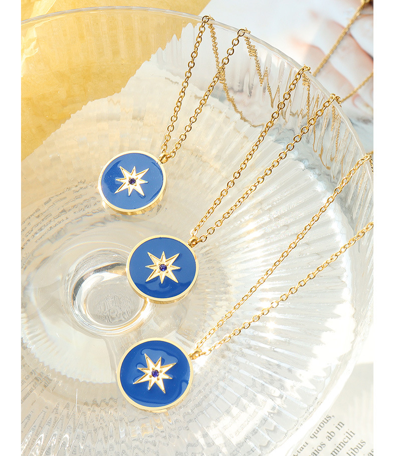 Blue Star With Blue Diamond Pendant Necklace