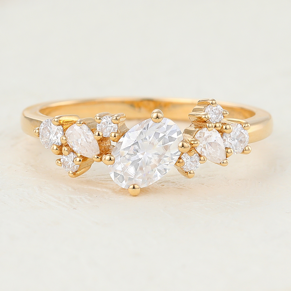 Juyoyo Oval Cut Moissanite Rose gold Engagement ring