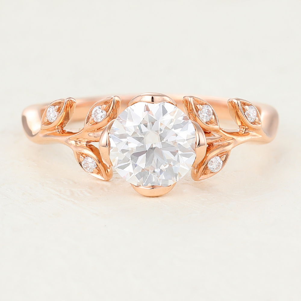 Juyoyo Moissanite Rose Gold Engagement Ring